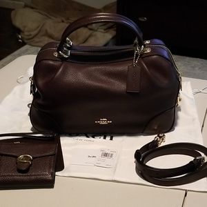 Coach Patent Leather Lane Satchel in Oxblood color